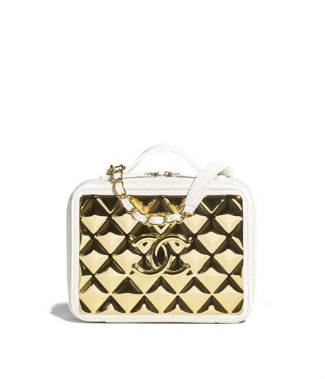 white chanel vanity|chanel vanity case with chain.